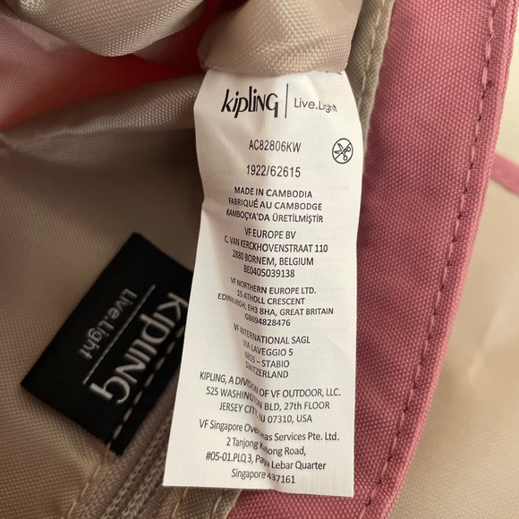 Kipling Sabian Crossbody Bag Sweet Pink Mauve Monkey Charm NWT - Picture 13 of 16